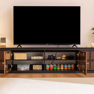 Retro Nut-Brown Solid Wood TV Stands