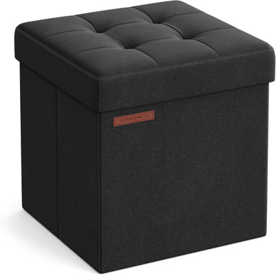 38x38x38cm 38cm Wide Square Solid Colour Footstool Ottoman with Storage