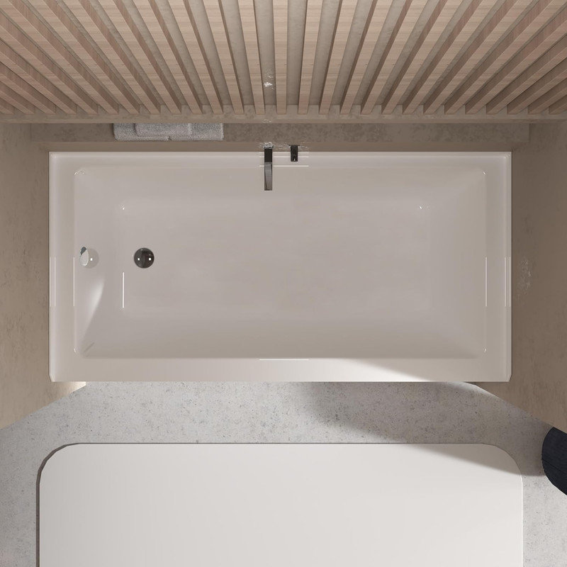60" Acrylic Alcove Soaking Tub, Rectangular Bathtub with Integral Apron & Brushed Nickel Drain, Right