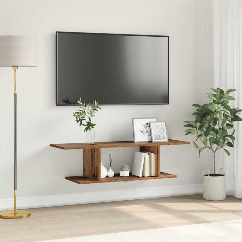 TV Cabinet Engineered Wood, Brown, 26.5cm H x 103cm L x 30cm W
