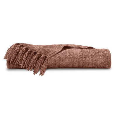 Jeté en viscose et chenille
