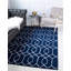 Tapis géométrique bleu / argent Corando-40284657