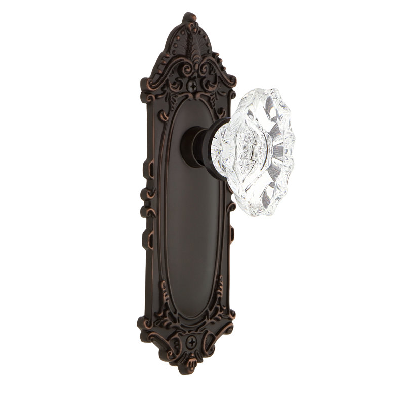 Victorian Plate with Chateau Door Knob, Timeless Bronze, 2-3/4"