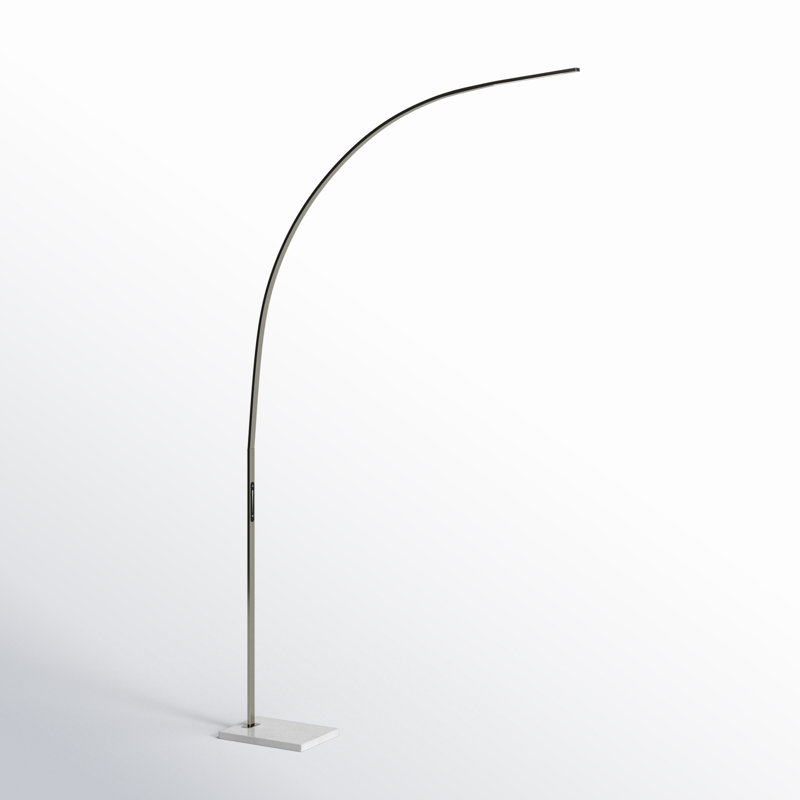 Esmerelda 91'' LED Arched Floor Lamp, Brushed Steel, Brushed Steel/Frosted Diffuser