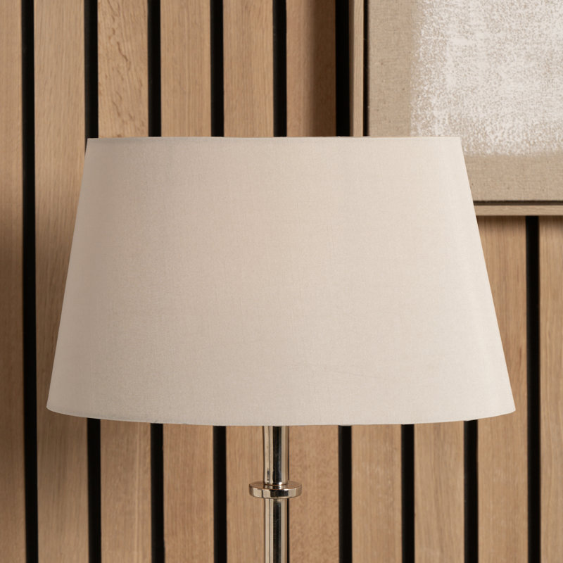 Martha Oval Silk Mix Tapered Lampshade, Steel Grey, 25cm H x 45cm W x 27cm D
