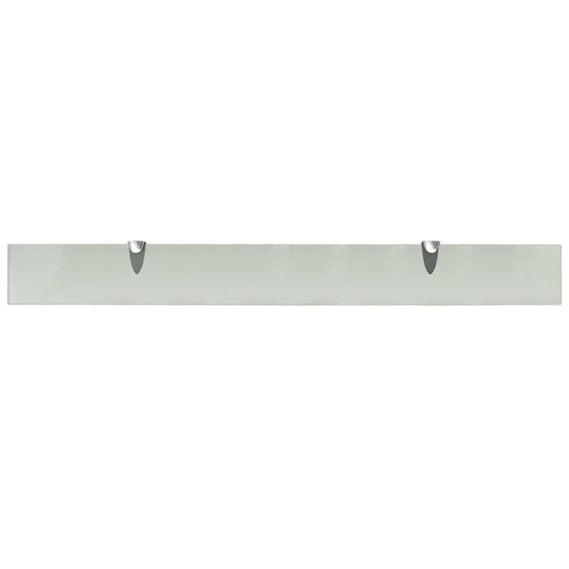 2 Piece Glass Floating Shelf, 0.8cm H x 90cm W x 10cm D, Frosted