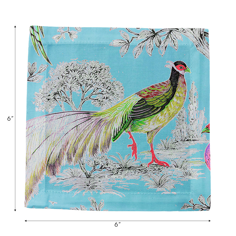 Pheasant Fall Sauvage Cotton Sateen Cocktail Napkins, Orleans