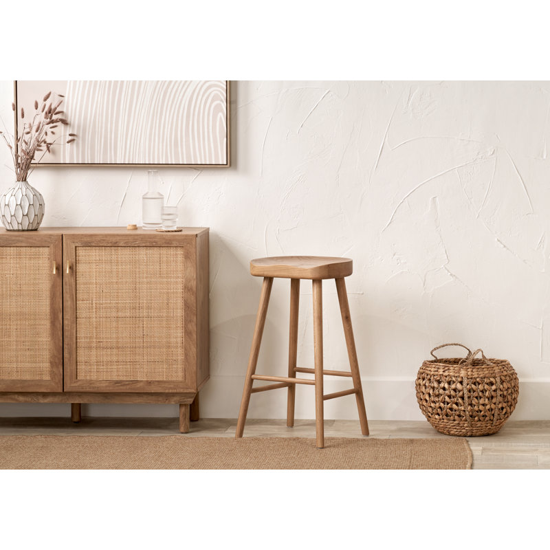 Adhitya Solid Wood Counter Stool