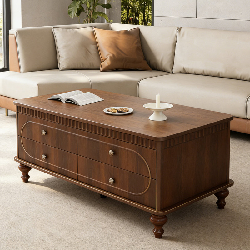 Table basse avec rangement French French, H 20,9 po x L 51,2 po x l 27,6 po