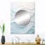 Grand miroir mural Eaker bleu et blanc Simplicity Wave, miroir décoratif bleu, impression sur métal-626989666