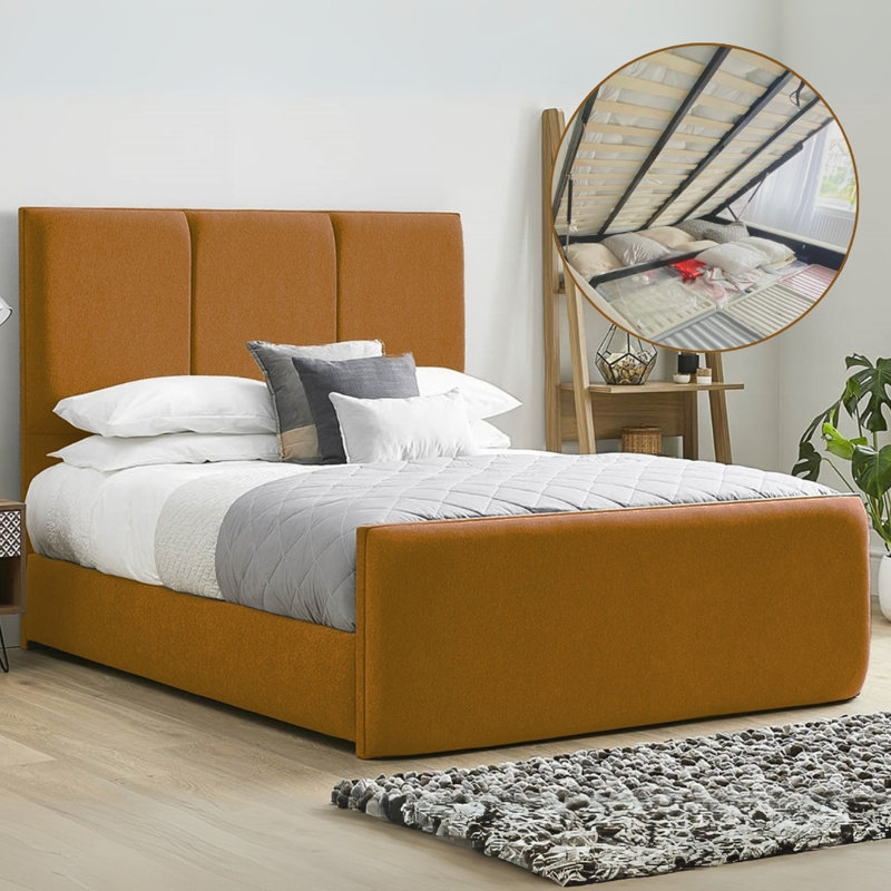 Ledley Kailua Upholstered Bed Frame - Plush Velvet with Headboard and Sprung Slats, Black, Small Double (4')