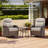 Alakai 7 Piece Outdoor Wicker Garden Party Conversation Set With Swivel Chairs, Sofa, Ottomans And Tables-1154531642