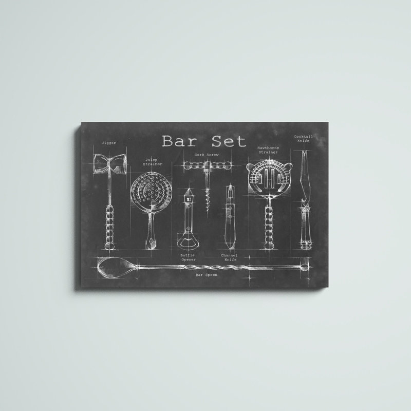 «Bar Set», peinture sur toile, H 24 po x l 36 po