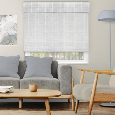 Natural Woven Light Filtering Cordless Bamboo Roman Shades