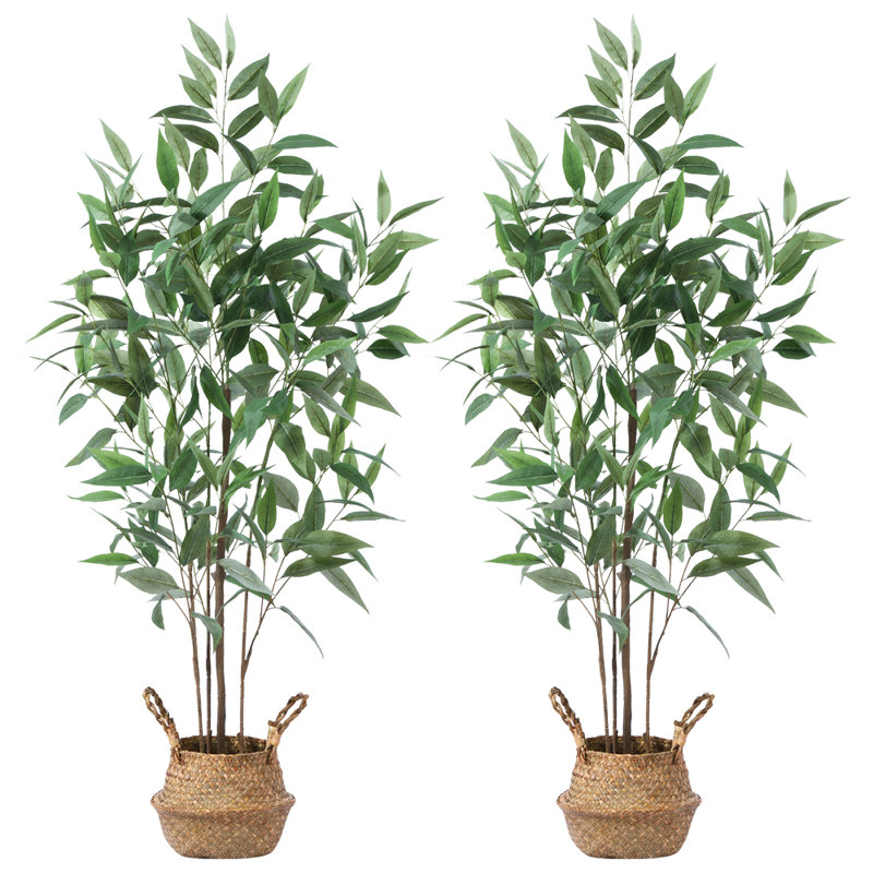 Eucalyptus artificiel Adcock dans un panier, H 47 po x l 16 po x P 16 po, 2