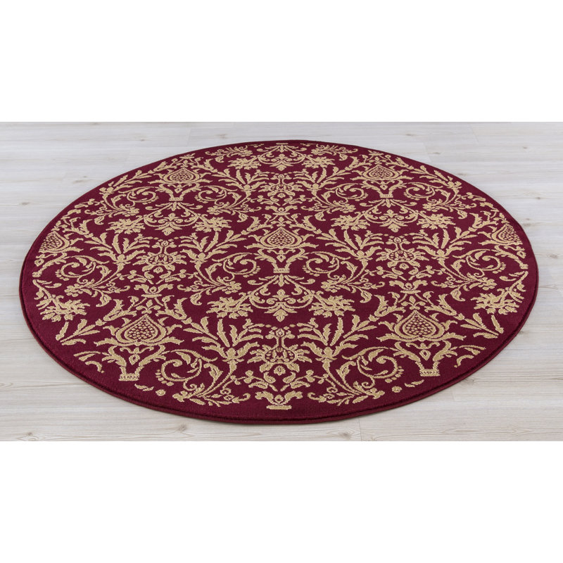 Tapis rouge royal à tissage plat Royal, Rond 5 pi 3 po