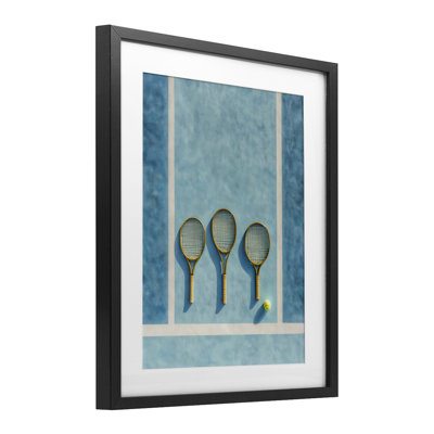 «Tennis Racket Trio», reproduction sous verre encadrée, design par Franklyn Gregory