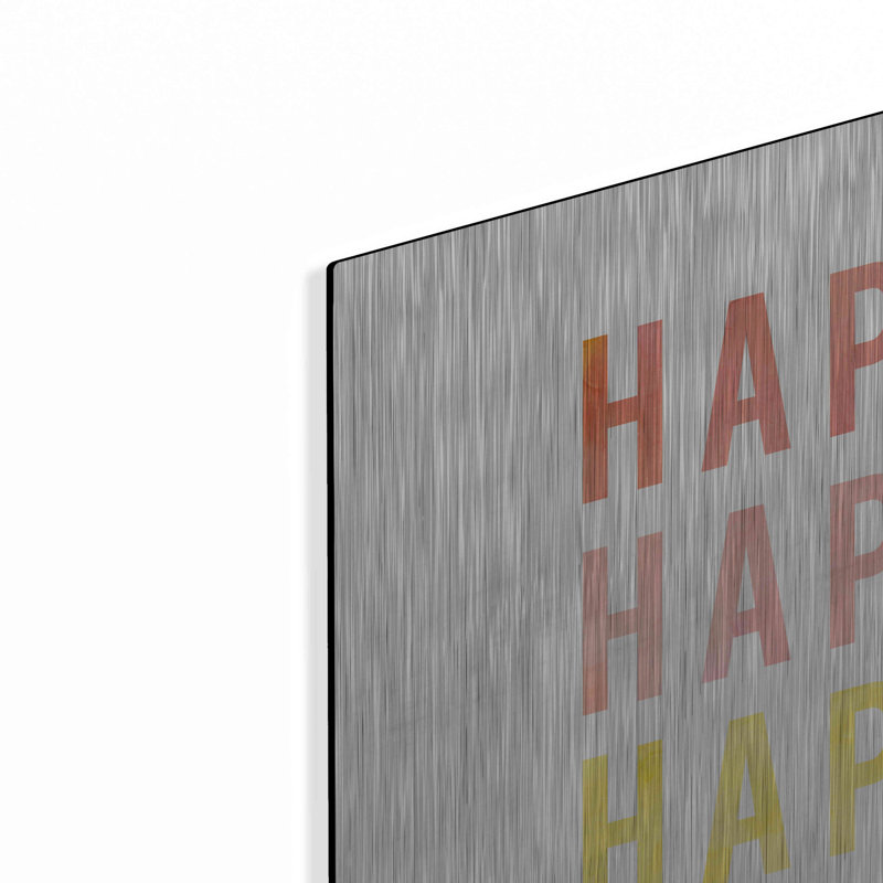 «Happy Happy» par Ann Kelle Designs, art mural en métal, 24 po x 24 po