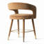 Tabouret de bar en velours à hauteur de comptoir avec repose-pieds doré, tabouret de comptoir pour îlot de cuisine 24 po-713030559