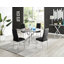 Tierra Modern Chrome Metal & Glass Round Dining Table Set with 4 Quilted Velvet Chairs-88388859-88388860-88388877