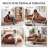 Rainbow-Inspired Linen Upholstered Chaise Lounge with Curved Backrest-1076173661