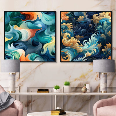 Plongée sous-marine Deep Sea - Ensemble de 2 collages nautiques et carrés