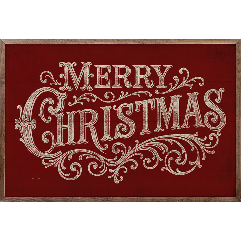 Joyeux Noël orné, Rouge, H 5 po x l 8 po