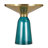 19" Round Side End Table Glass/Sintered Stone Top With Brushed Gold Rim And Tempered Glass Base-109375754-109375757