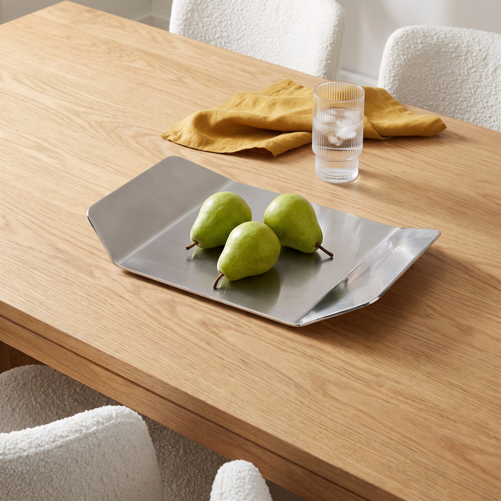 Twofold Decorative Tray, 1" H x 14" W x 9" D, Stainless