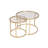 Modern Coffee Table Set (2 Pieces), Gold & Bronze, Large: 23.6 x 16.9 x 23.6 inches, Small: 16.5 x 15.4 x 16.5 inches | 100% Tempered Glass Top (0.2 in) & 100% Metal Frame (0.06 in) | Glamorous Design for Stylish Living Rooms-1637341367-1637341365