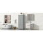 Grande armoire de rangement avec deux tiroirs pour salle de bain / bureau, gris