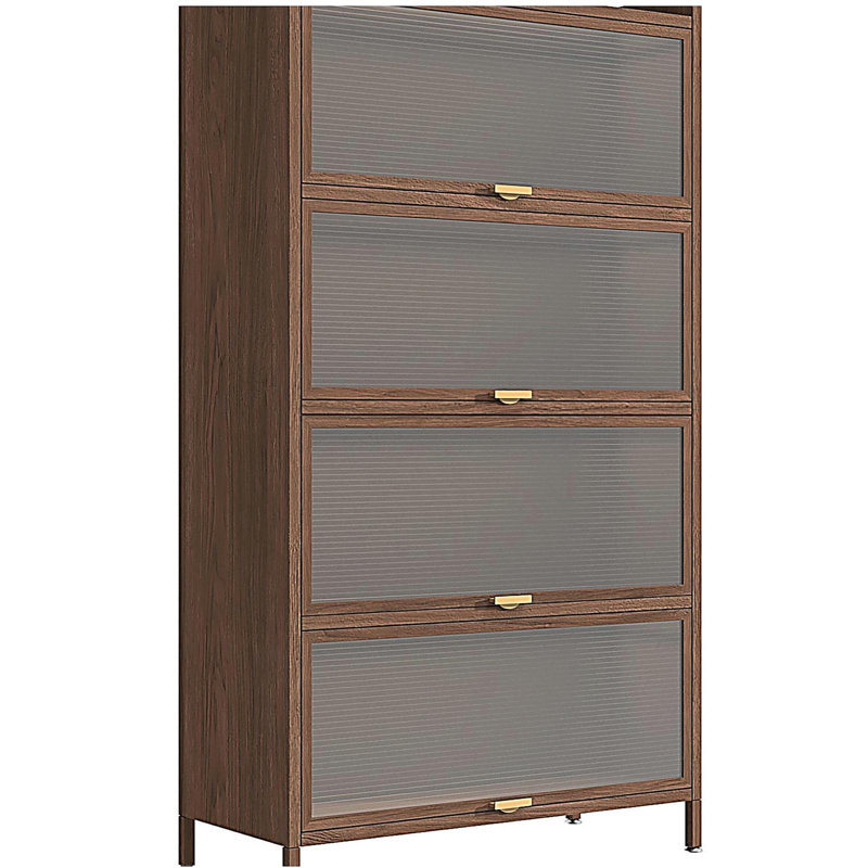 Bibliothèque 57 po avec 4 portes et rangement en métal, (4 tablettes) H 56,69 po x l 31,5 po x P 13,8 po