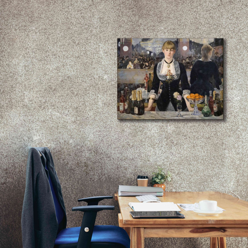 «Un Bar Aux Folies-Bergere» par Édouard Manet, estampe numérique sur toile, H 26 po x l 34 po x P 1,5 po