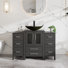 Ensemble de meuble-lavabo simple autoportant 48 po avec lavabo vasque, robinet et bonde escamotable 48 po
