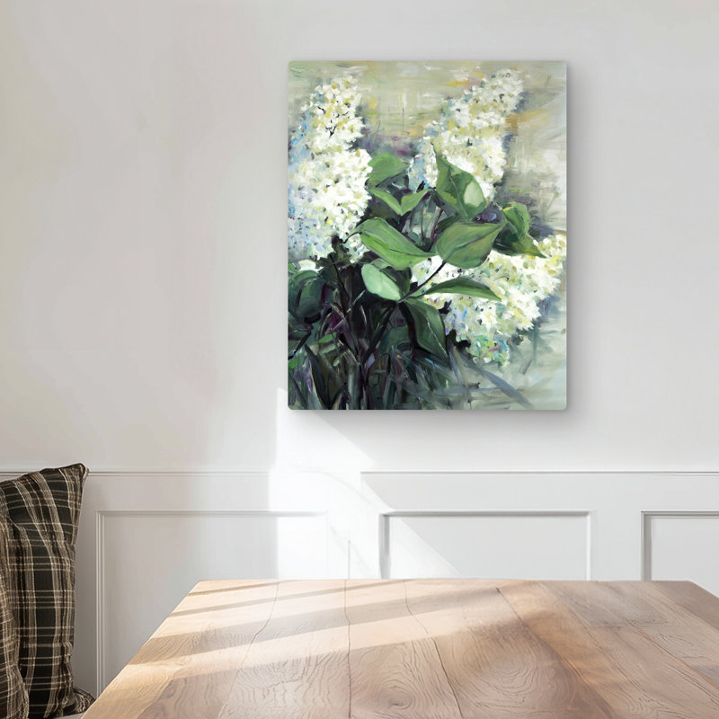 Lilacs - Rustic Green Metal Print for Home Decor