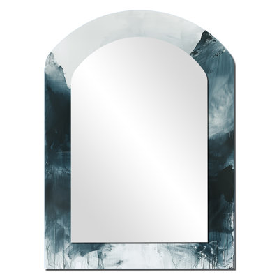 Winter Frozen Lake Wilderness Explorer - Grand miroir mural arqué sur métal