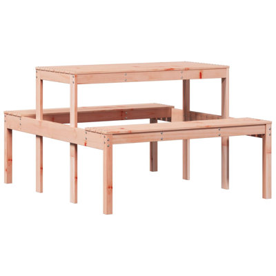 Picnic Table Natural Wood Solid Douglas Fir Wood Large Durable