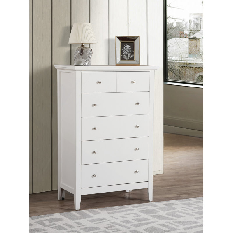 Commode à tiroirs, commode Hammond, blanc