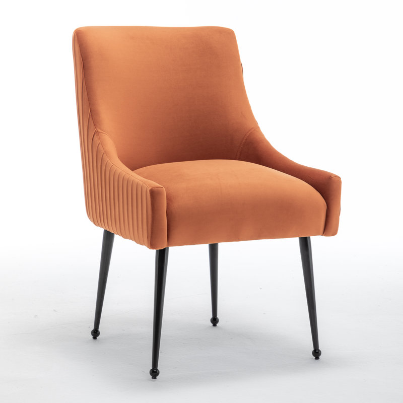 Axia Velvet Dining Chair, Orange, 4