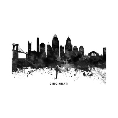 " Cincinnati Skyline Black and White "