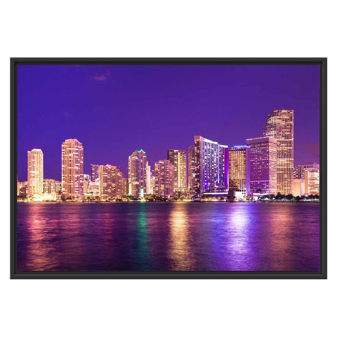 Skyline von Miami Florida Floater Frame Graphic Art Print auf Papier