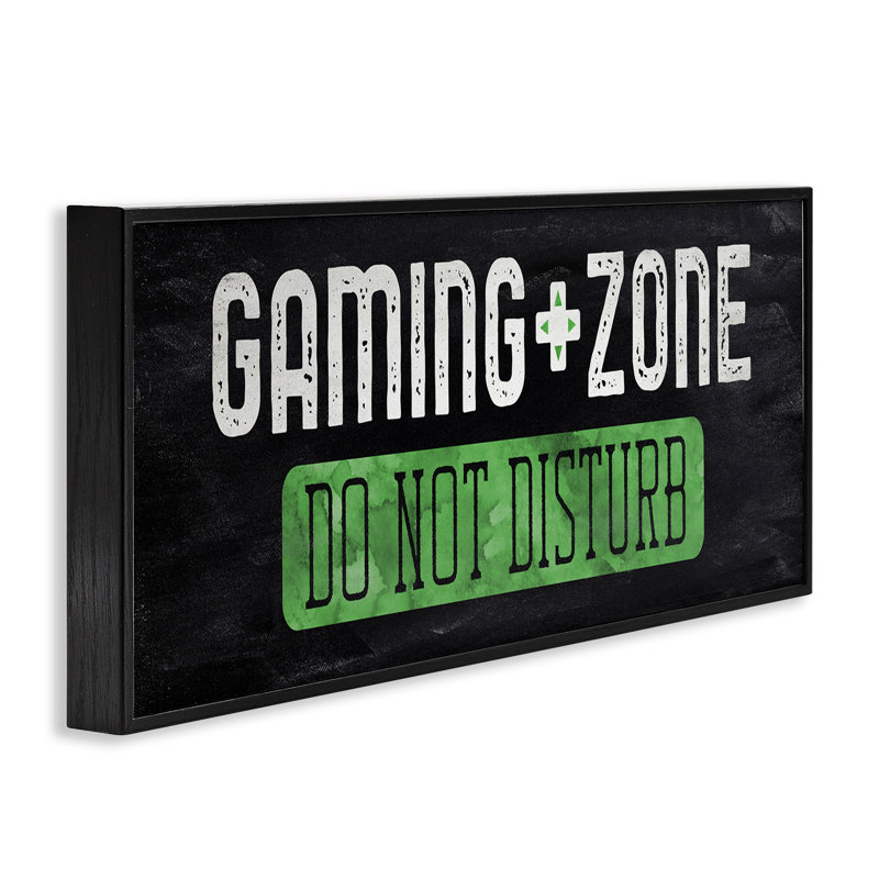 Giclée encadrée «Do not perturber Gaming Zone», conception par CAD Designs, H 10 po x l 24 po, Giclée encadrée noir minuit