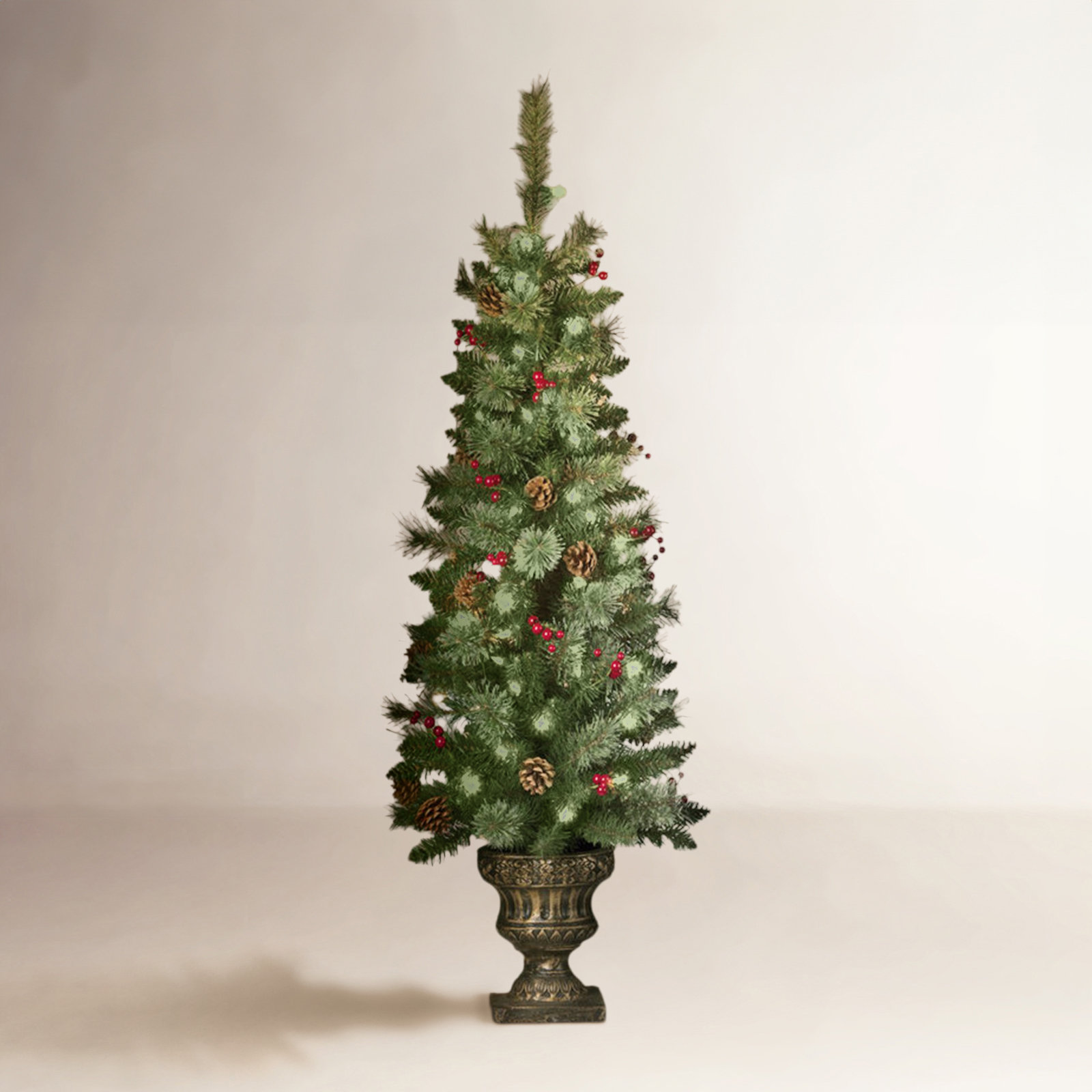 Hardesty Flocked 4' Pre-Lit Spruce Christmas Tree