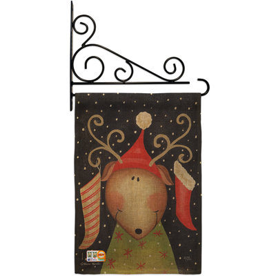 Ensemble de drapeaux en toile de jute 19 x 13 po Reindeer