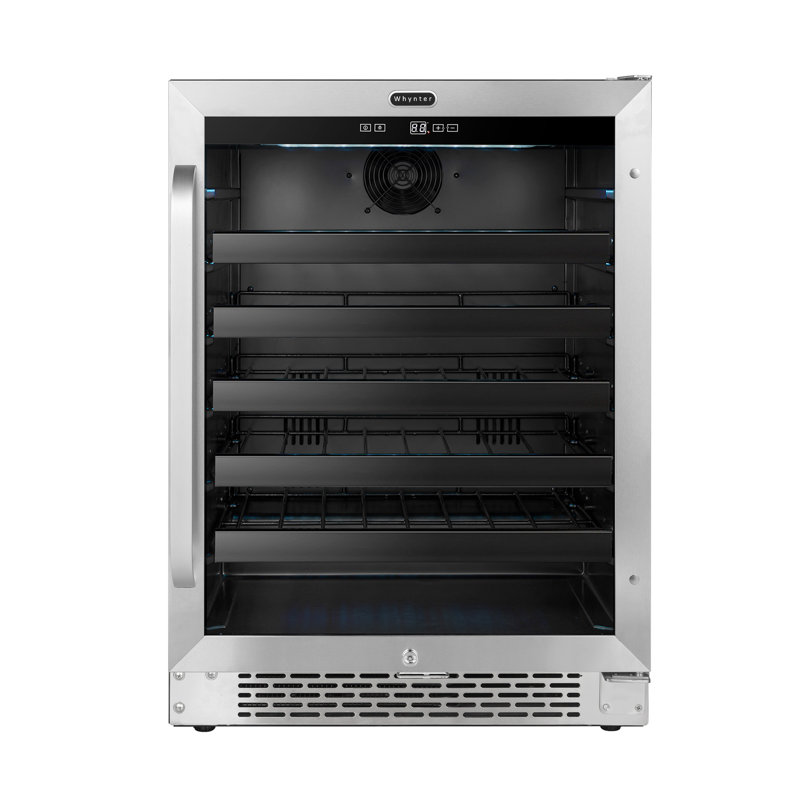 Whynter 24'' width 46 Bottle Single Zone Built-In Wine Refrigerator with Lock