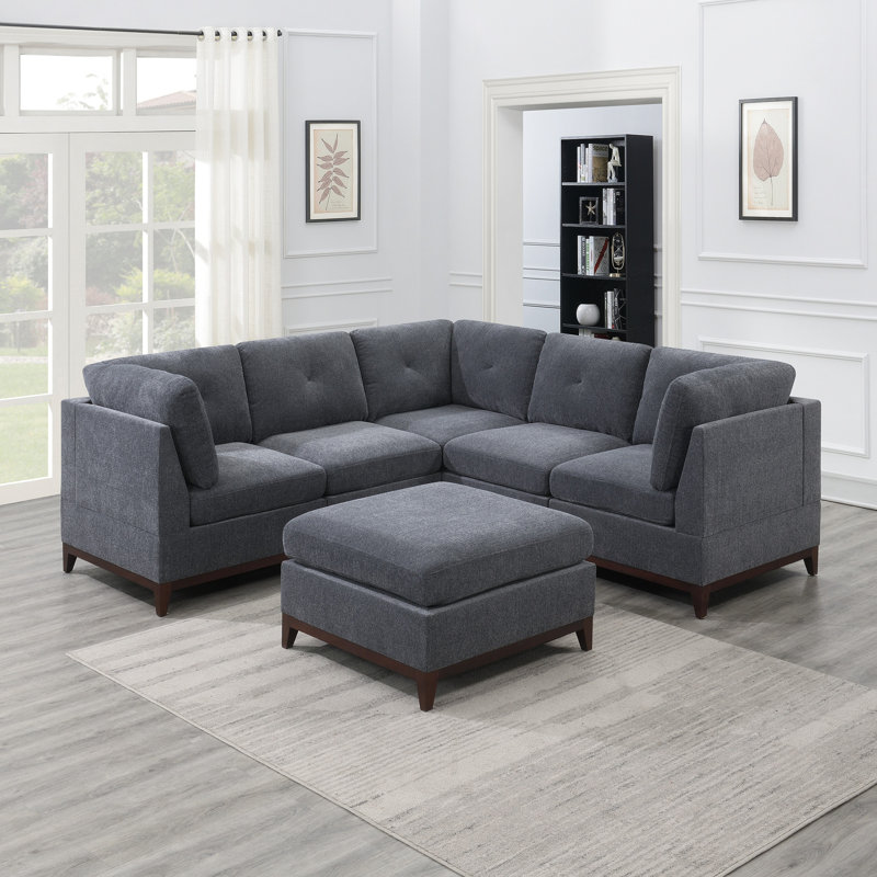 Canapé modulaire chenille en tissu modulaire 6 pièces Chenille