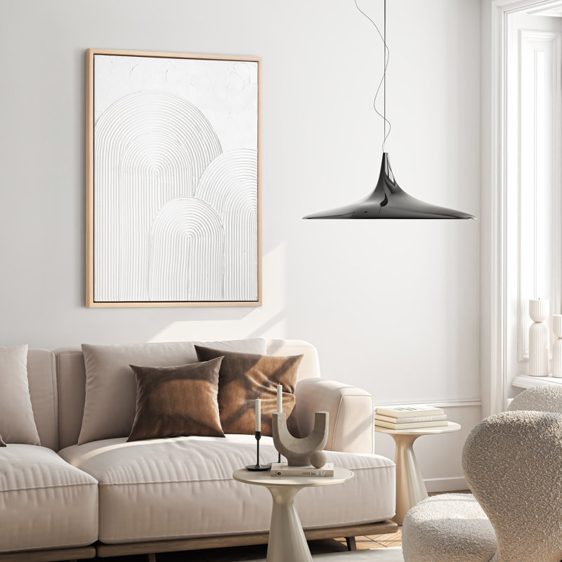 "Arc Harmony", art mural sur toile encadré blanc très texturé