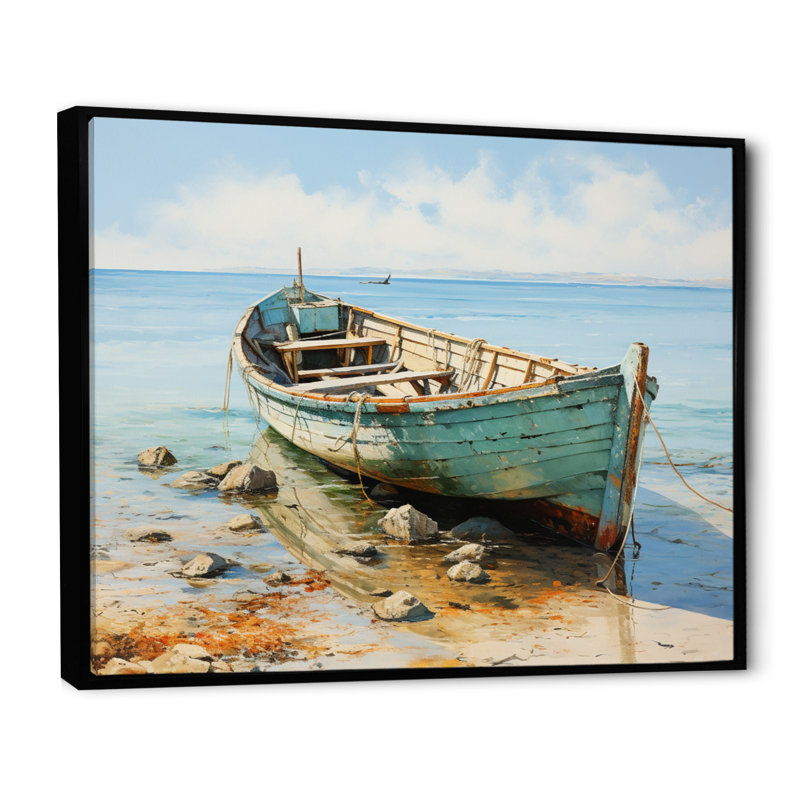 Boat Coastal Melody - Impressions encadrées, H 34 po x l 44 po x P 1,5 po, Cadre flottant noir