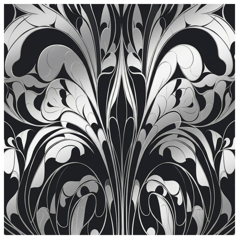 Housses de couette damassées noires et blanches, Lit simple