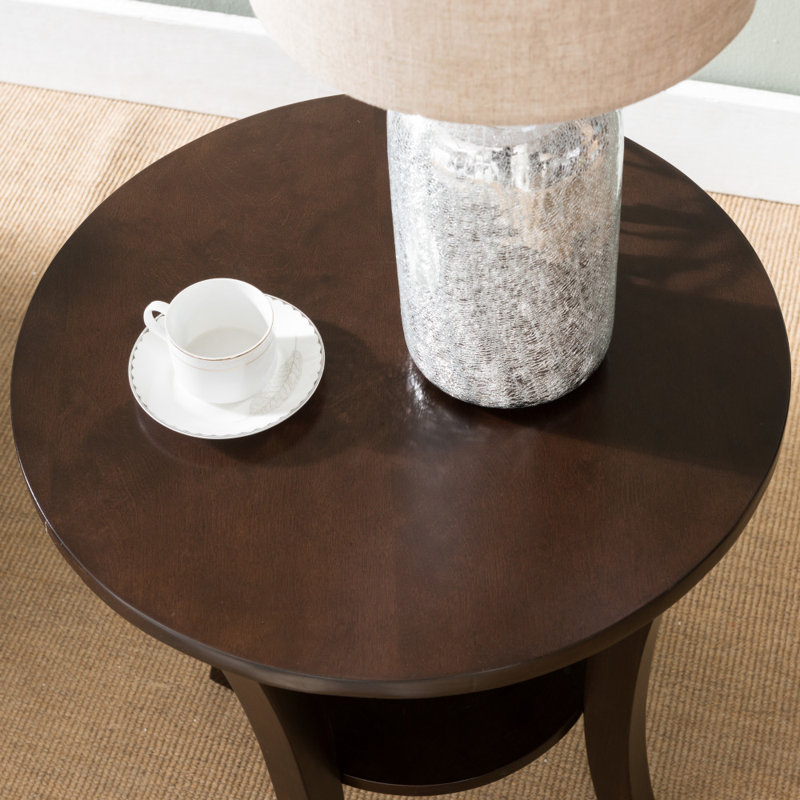 Boa Solid Wood Round Side Table, Chocolate Cherry